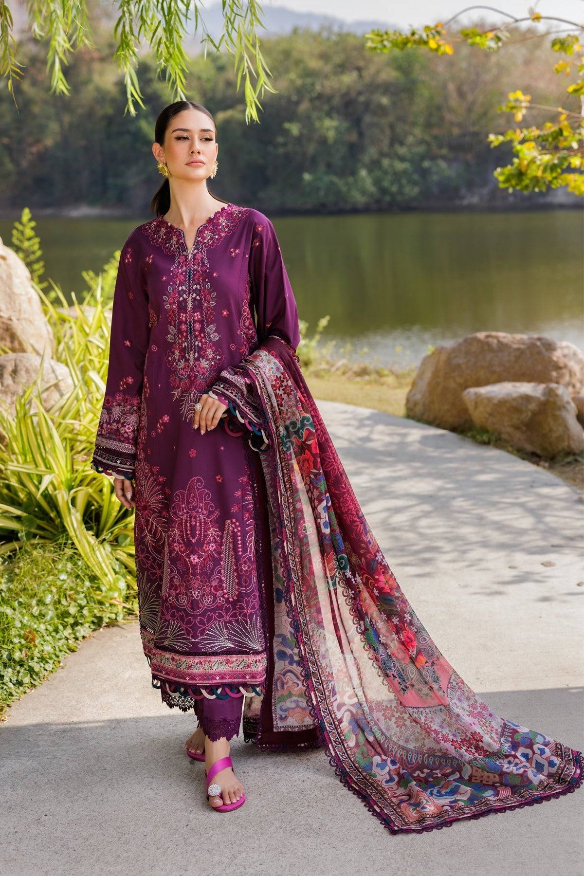 Xenia Formals | Luxury Lawn 25 | VIOLET by Maria Faisal - Registered Vendor of : Xenia Formals - type : Ladies Clothes - 100% original wedding dresses