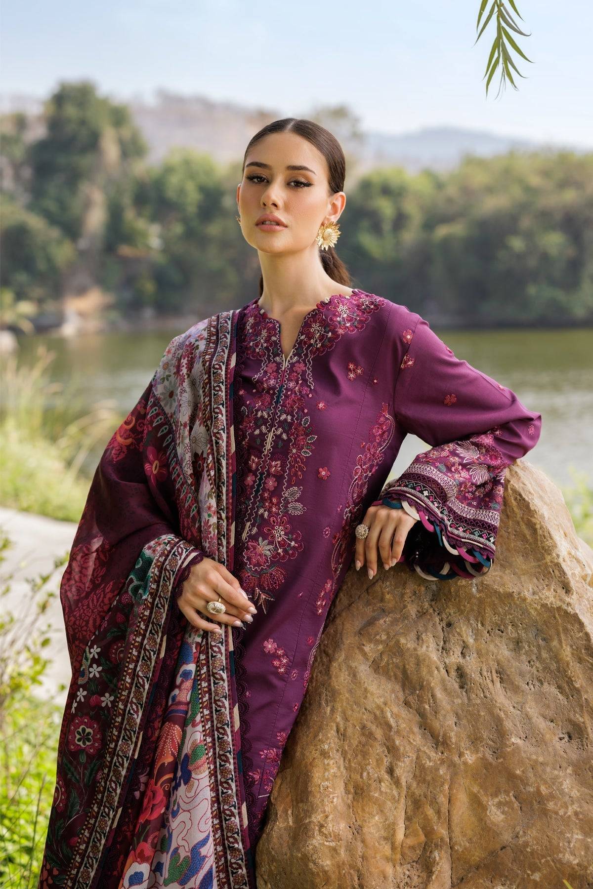Xenia Formals | Luxury Lawn 25 | VIOLET by Maria Faisal - Registered Vendor of : Xenia Formals - type : Ladies Clothes - 100% original wedding dresses
