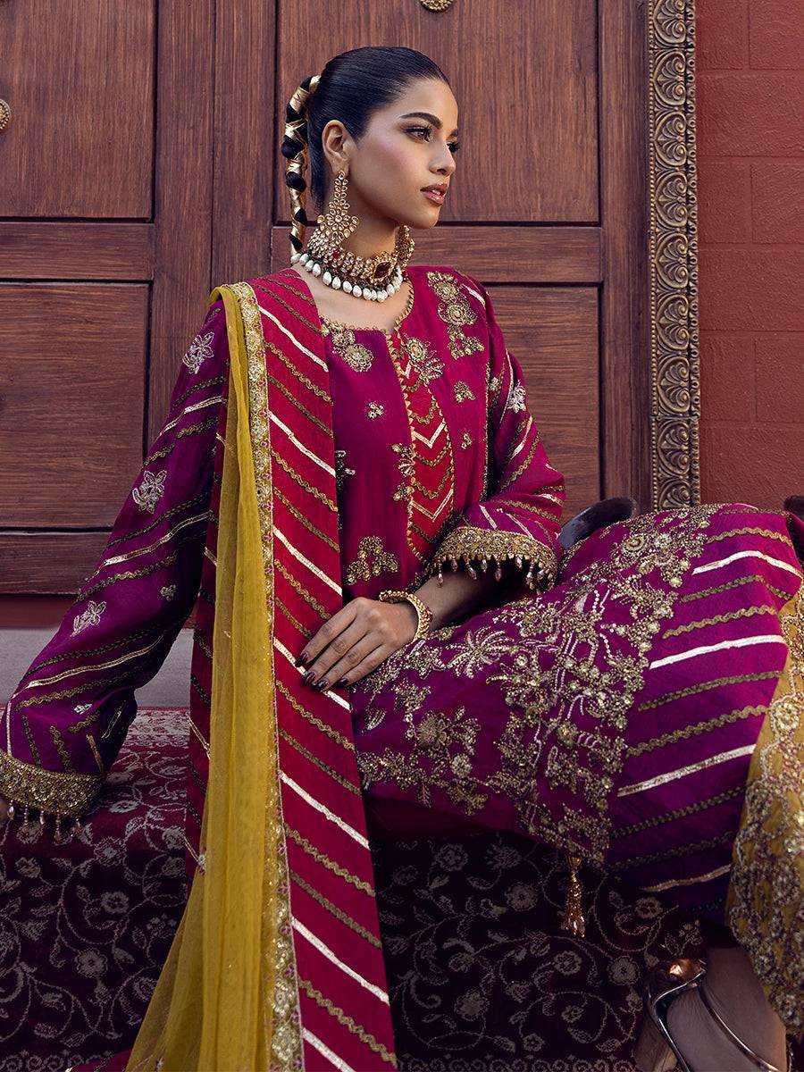 Salitex | Signature Festive Chiffon | JI015 by Maria Faisal - Registered Vendor of : Salitex - type : Ladies Clothes - 100% original wedding dresses