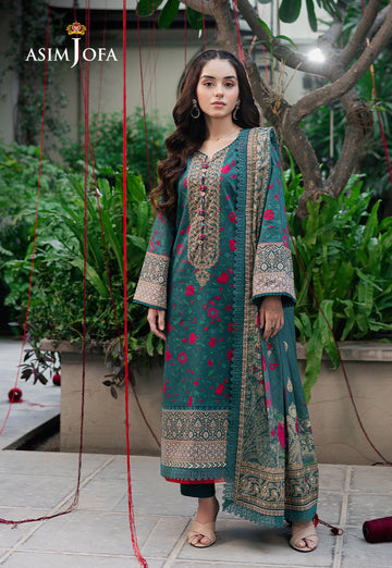 Asim Jofa | Prints Drop 2 | AJUUB-38 - Designer Dress with Intricate embroidery and embellishments. Shop elegent wedding dress at Maria Faisal.