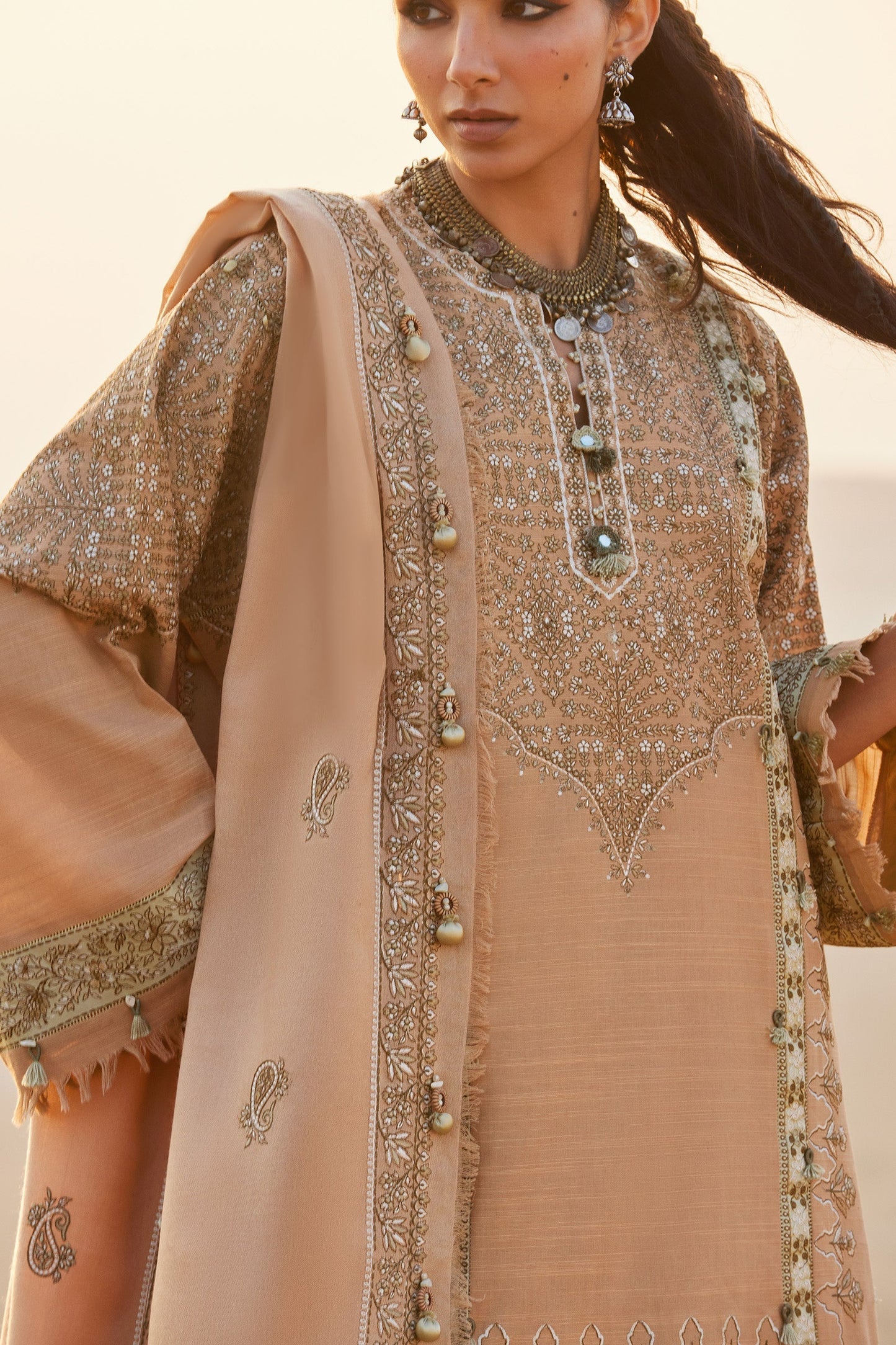 Zaha | Winter 25 | NEELAM (ZW25-01) - Luxury Dress - available at Maria Faisal in UK and USA.