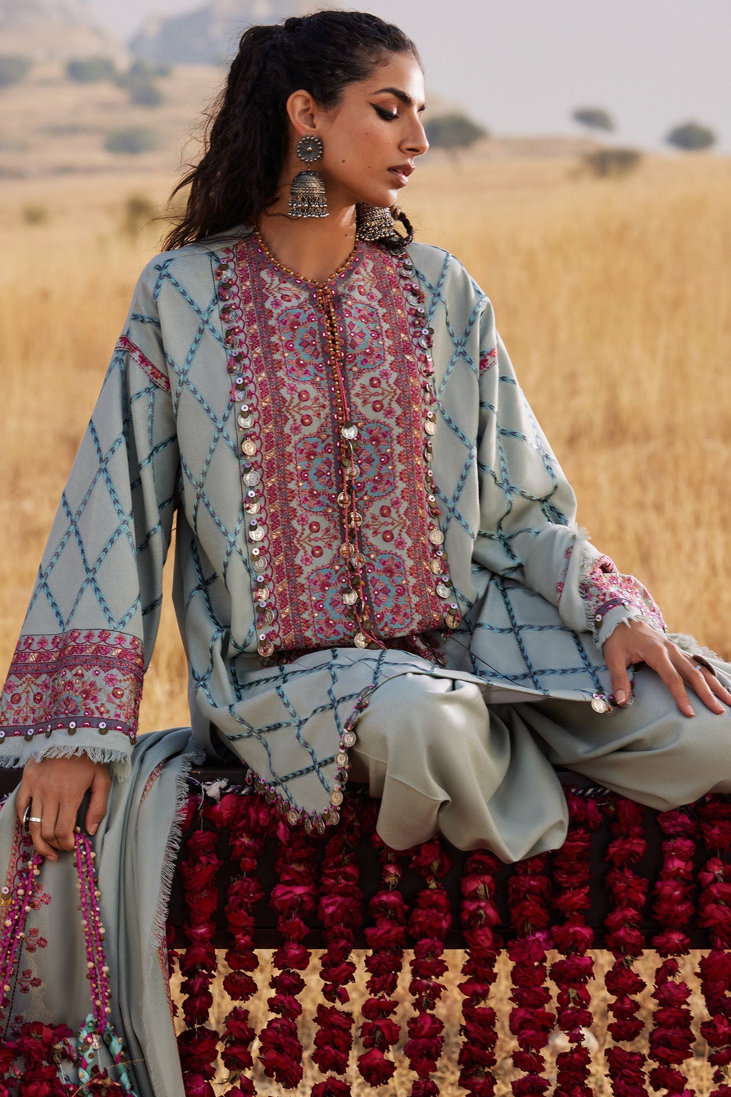 Zaha | Winter 25 | NAYAB (ZW25-06) - Luxury Dress - available at Maria Faisal in UK and USA.