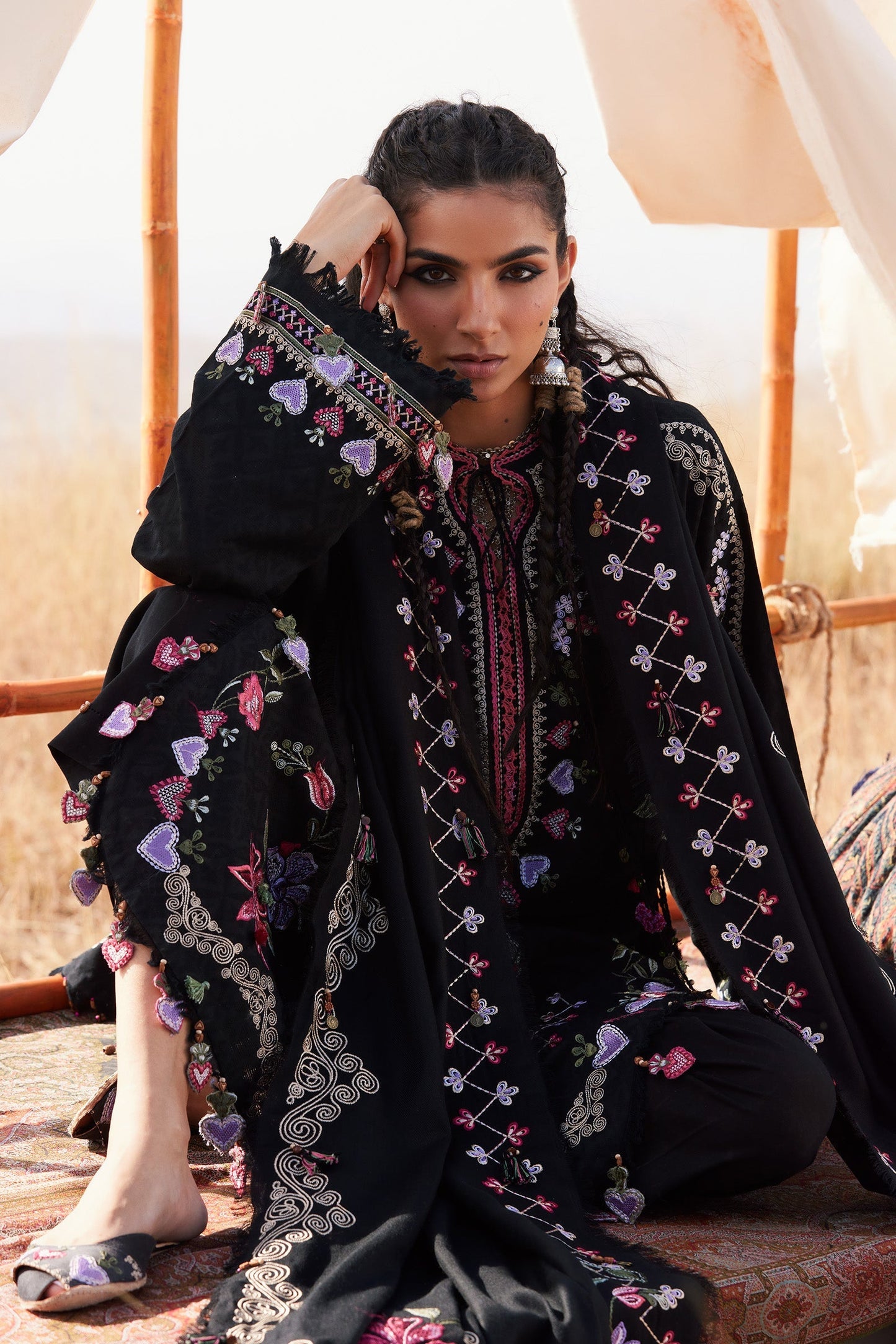 Zaha | Winter 25 | SEHYR (ZW25-11) - Luxury Dress - available at Maria Faisal in UK and USA.