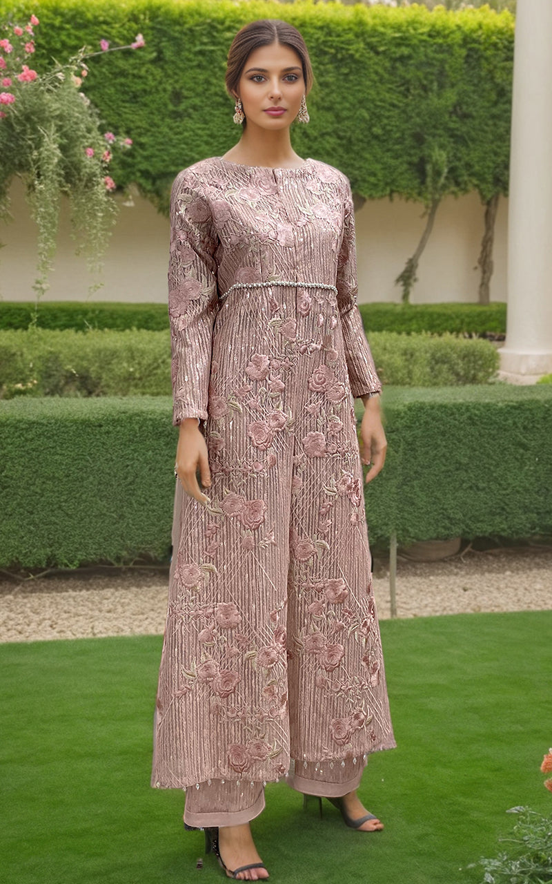 Threads and Motifs | Formal Dresses 25 | Net Embroidered Jacket With Trouser - Ladies Clothes - Maria Faisal