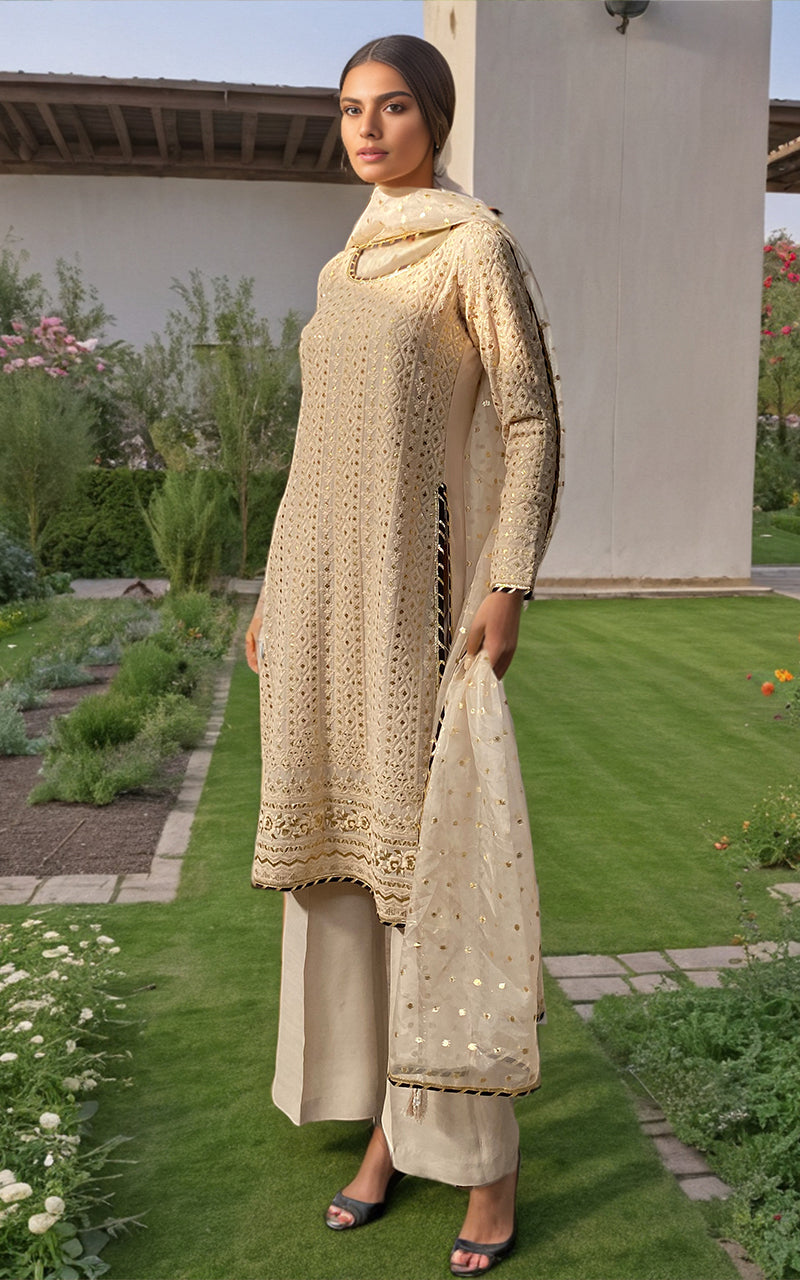 Threads and Motifs | Formal Dresses 25 | Embroidered Shirt With Trouser And Dupatta - Ladies Clothes - Maria Faisal