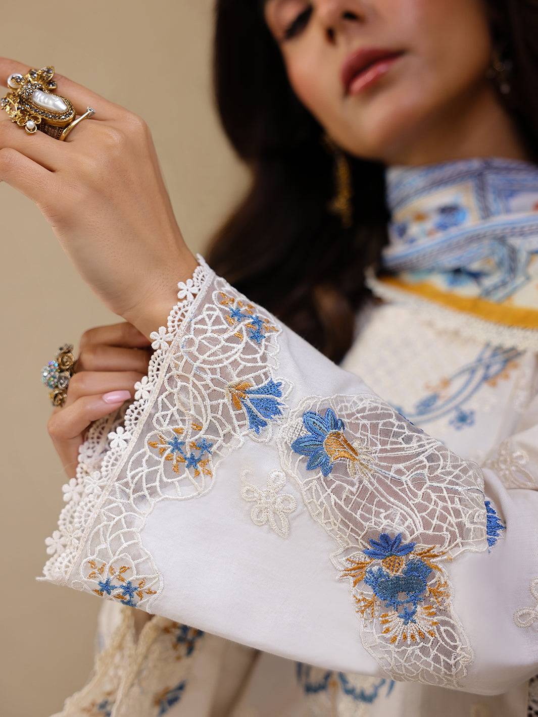 Faiza Faisal | Marine Luxury Lawn 25 | MIRHA by Maria Faisal - Registered Vendor of : Faiza Faisal - type : Ladies Clothes - 100% original wedding dresses