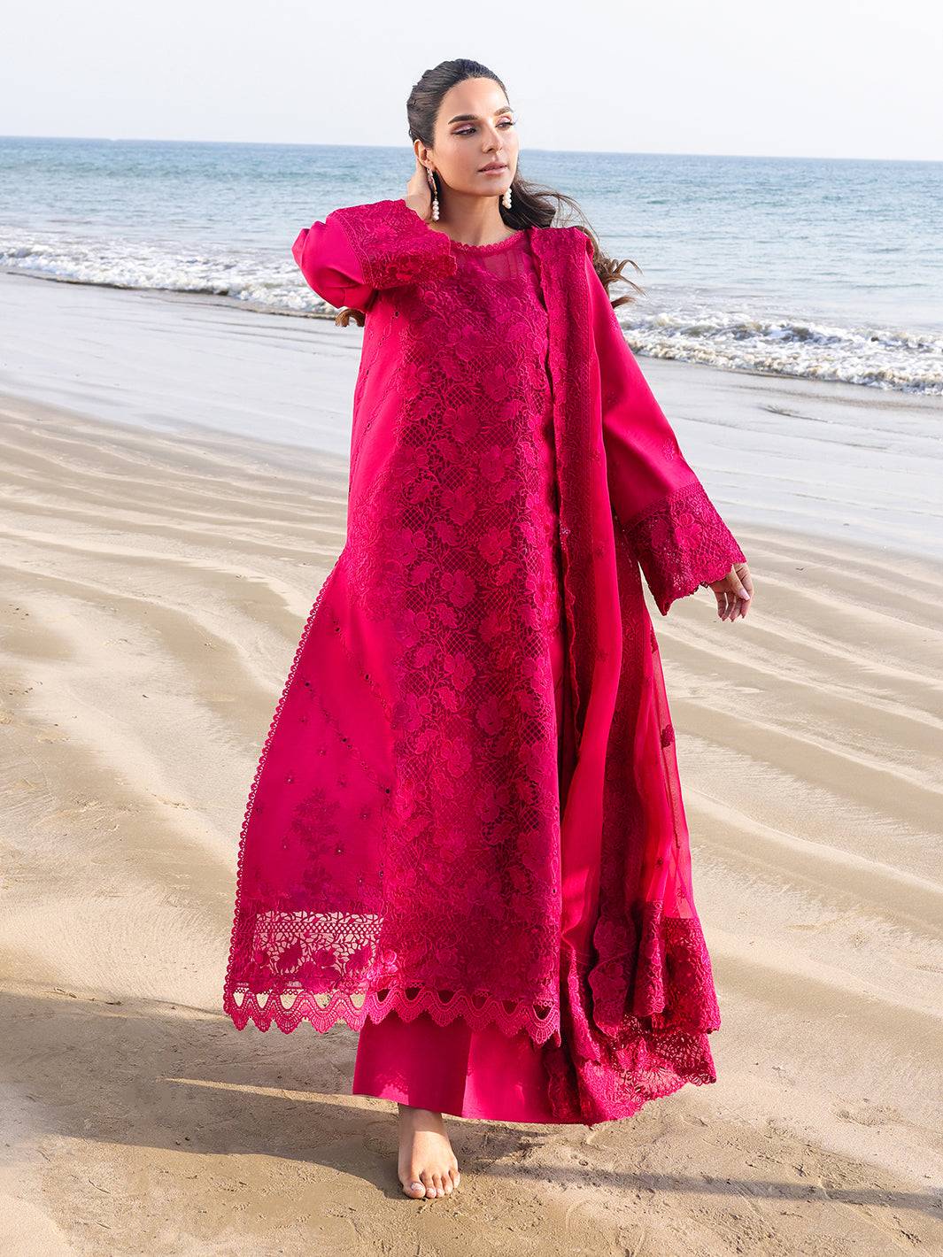 Faiza Faisal | Marine Luxury Lawn 25 | AROHA by Maria Faisal - Registered Vendor of : Faiza Faisal - type : Ladies Clothes - 100% original wedding dresses