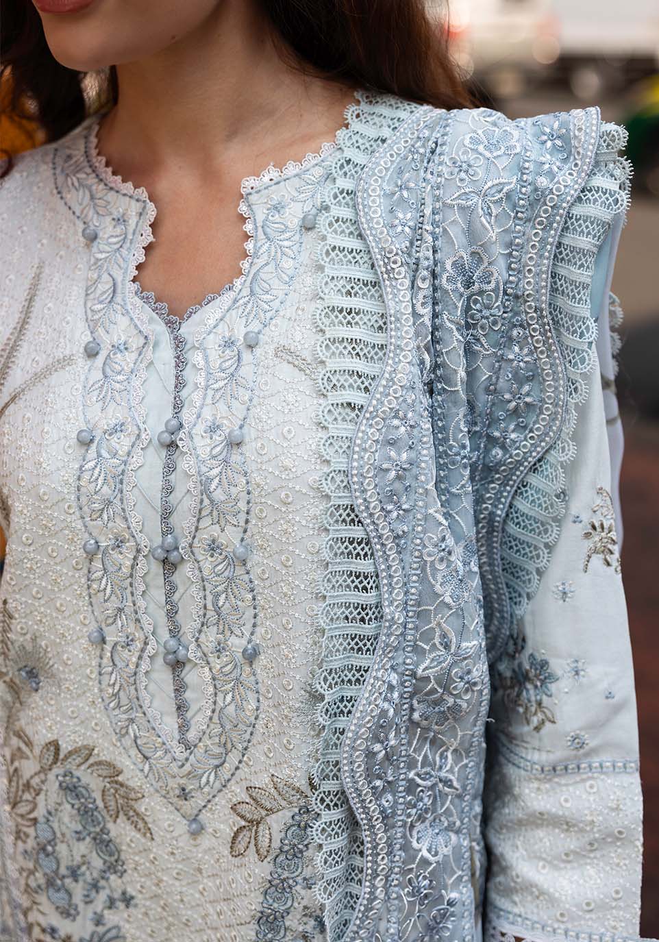 Zarqash | Luxury Lawn 25 | ZQLU 003 ANNE by Maria Faisal - Registered Vendor of : Zarqash - type : Ladies Clothes - 100% original wedding dresses