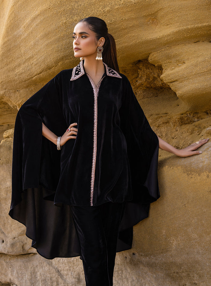 Zainab Chottani | The Kaftan Edit | Black Plum - Formal Dress - available at Maria Faisal in UK and USA.
