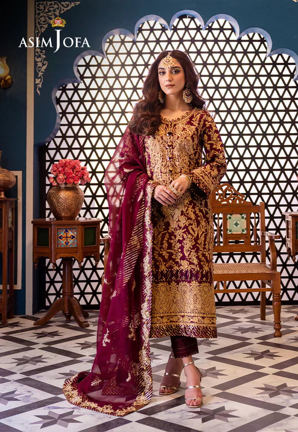 Asim Jofa | Fasana e Ishq Eid Luxury Lawn | AJFI-03 - Pakistani Dress - Maria Faisal