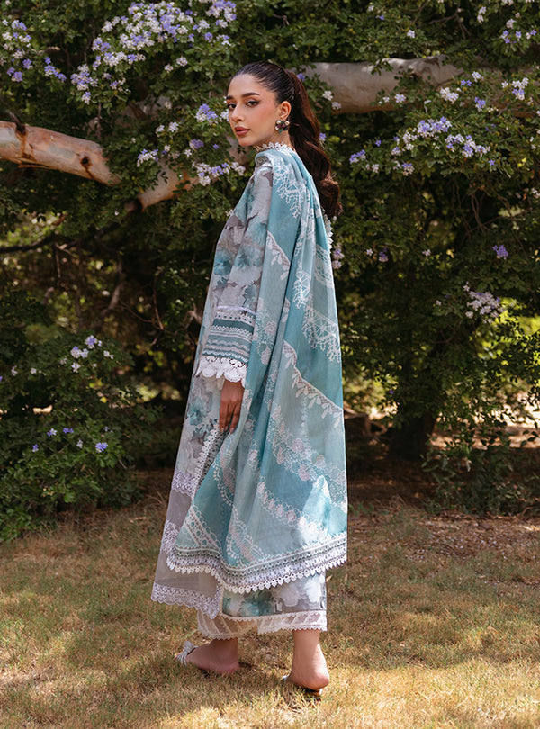 Zainab Chottani | Tahra Lawn 24 | ZINNIA - D 3B - Designer Dress with Intricate embroidery and embellishments. Shop elegent wedding dress at Maria Faisal.
