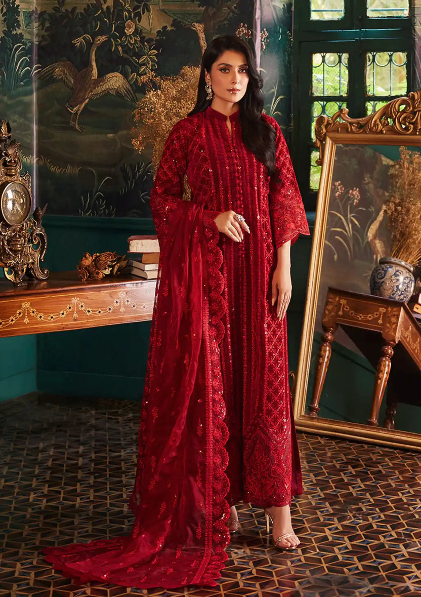 Zainab Chottani | Embroidered Velvet | SURKH D-05 - Ladies Clothes - Maria Faisal