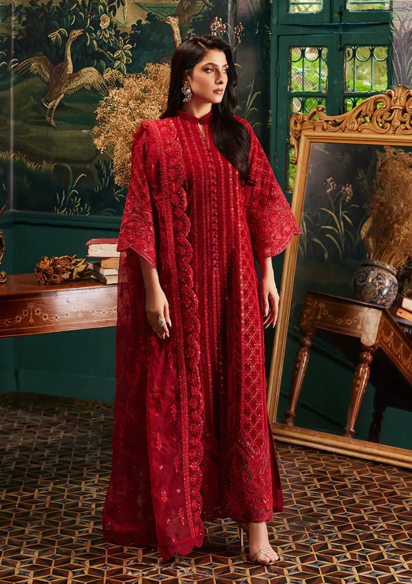 Zainab Chottani | Embroidered Velvet | SURKH D-05 - Ladies Clothes - Maria Faisal