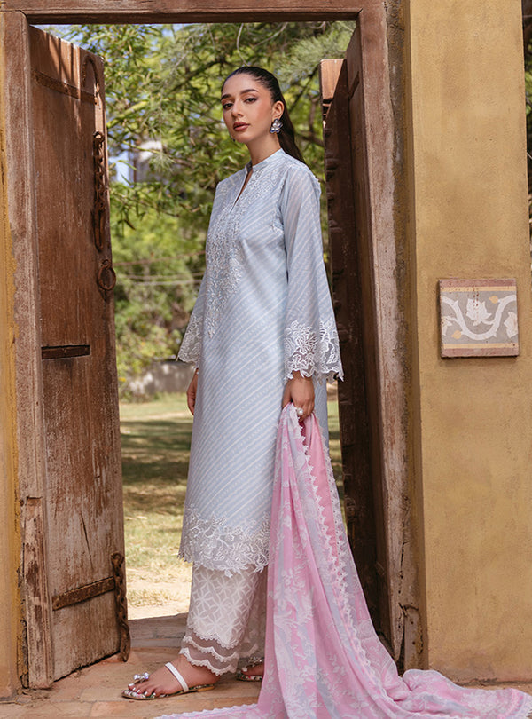 Zainab Chottani | Tahra Lawn 24 | RUHAE - D 9B - Designer Dress with Intricate embroidery and embellishments. Shop elegent wedding dress at Maria Faisal.