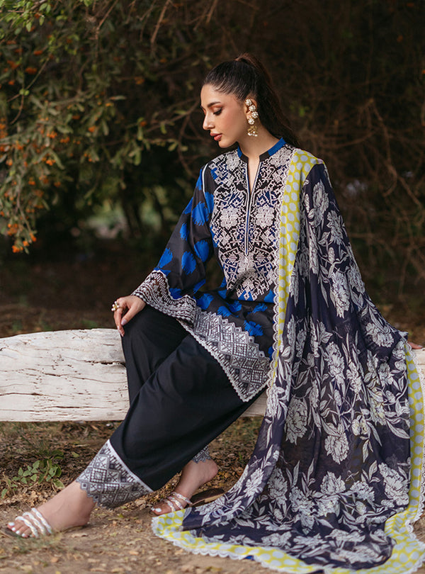 Zainab Chottani | Tahra Lawn 24 | FREYA - D 10B - Designer Dress with Intricate embroidery and embellishments. Shop elegent wedding dress at Maria Faisal.