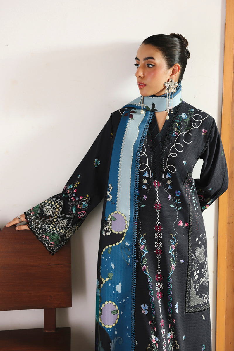 Qalamkar | QPrints Winter 25 | QW-06 (B) SKYE - Casual Dress - available at Maria Faisal in UK and USA.