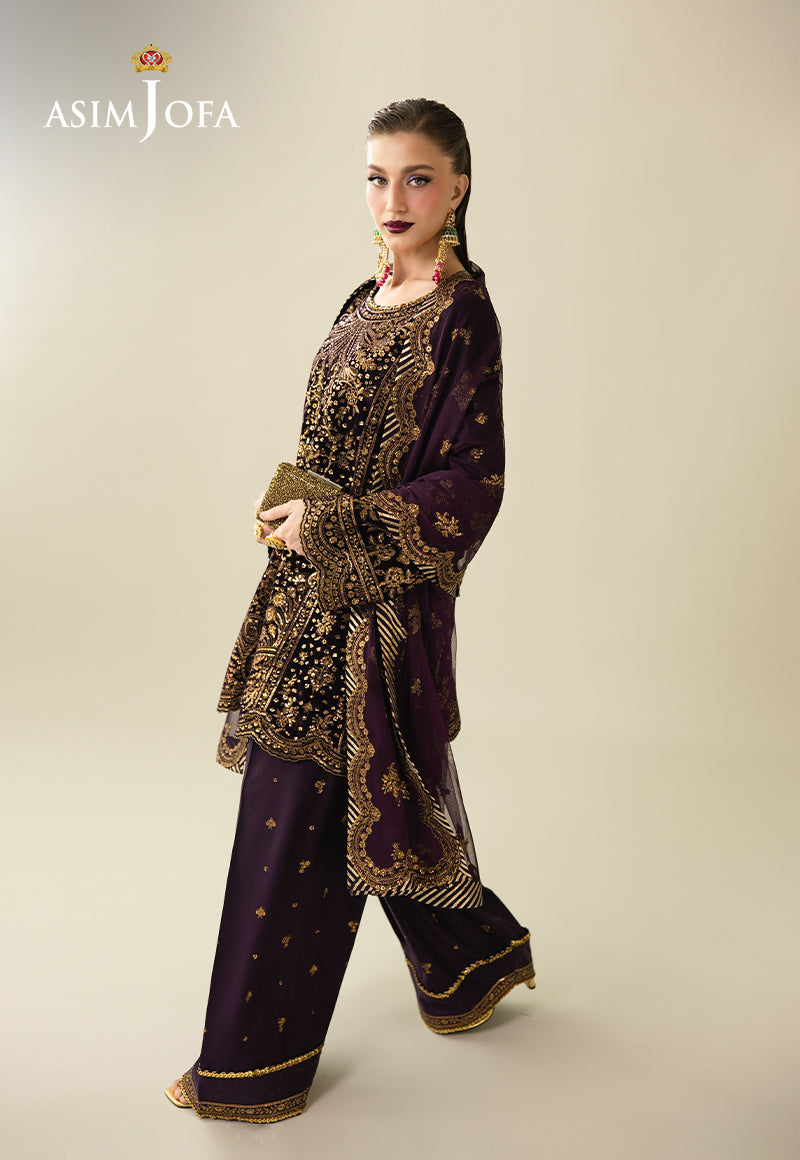 Asim Jofa | Makhmal Velvet 25 | AJULM-02 - Formal Dress - available at Maria Faisal in UK and USA.