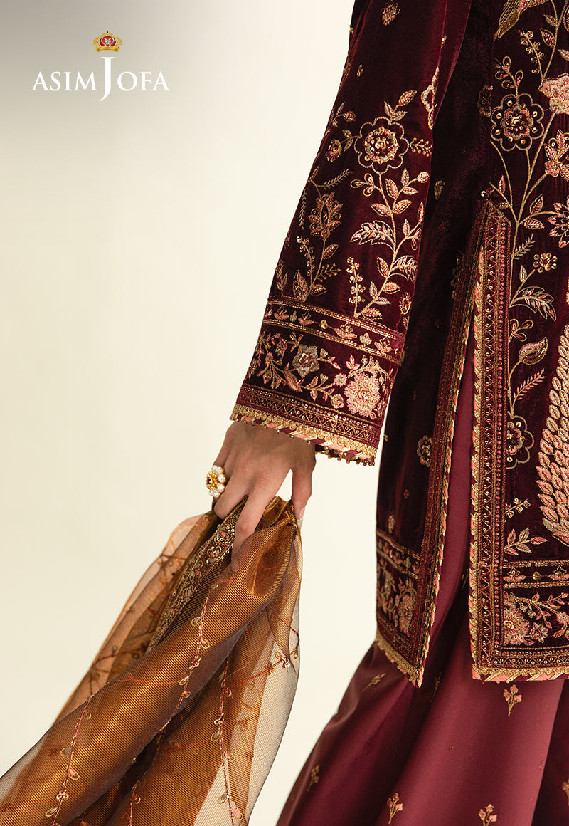 Asim Jofa | Makhmal Velvet 25 | AJULM-07 - Formal Dress - available at Maria Faisal in UK and USA.