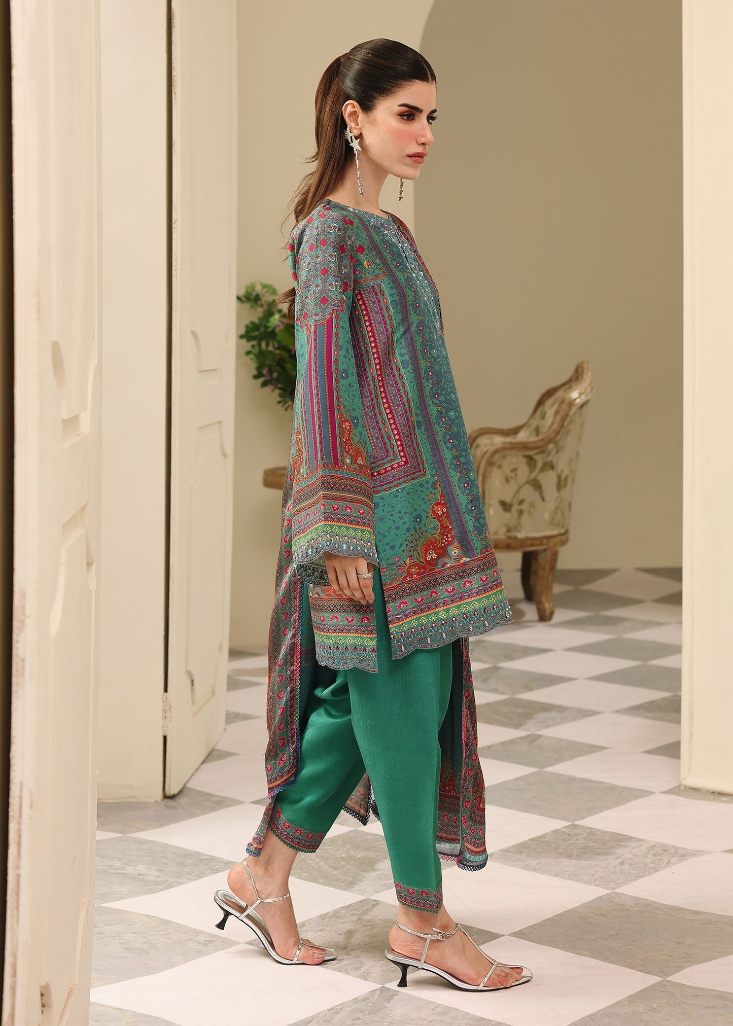 Kanwal Malik | Sorelle Luxe Silk 26 | Jiana - Luxury Dress - available at Maria Faisal in UK and USA.