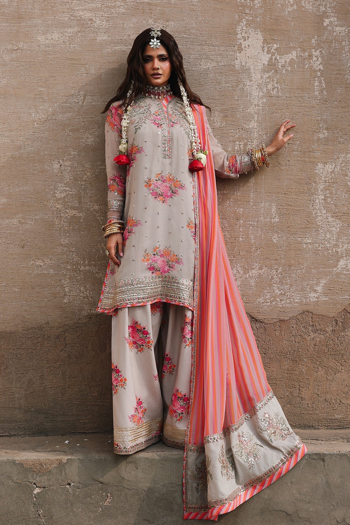 Charizma | Vasal Chiffon | VSL6-09 - Dress - available at Maria Faisal in UK and USA.