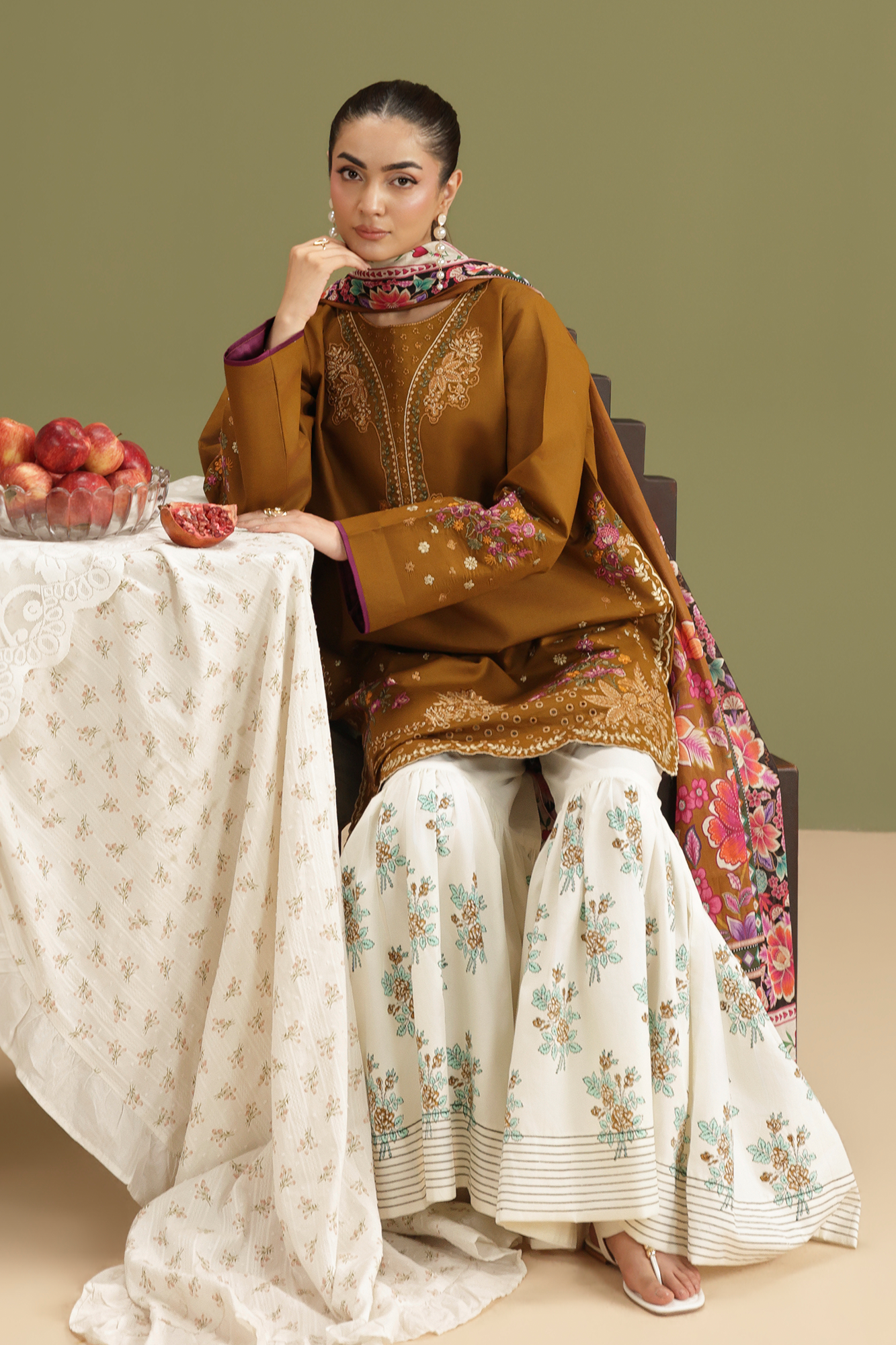 Rajbari | Jahaan Lawn | JAHAAN | 01 - Luxury Dress - available at Maria Faisal in UK and USA.