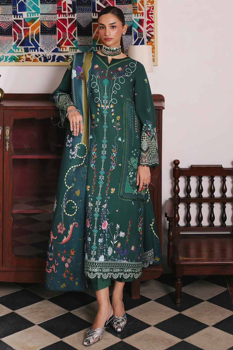 Qalamkar | QPrints Winter 25 | QW-06 (A) KARLA - Casual Dress - available at Maria Faisal in UK and USA.