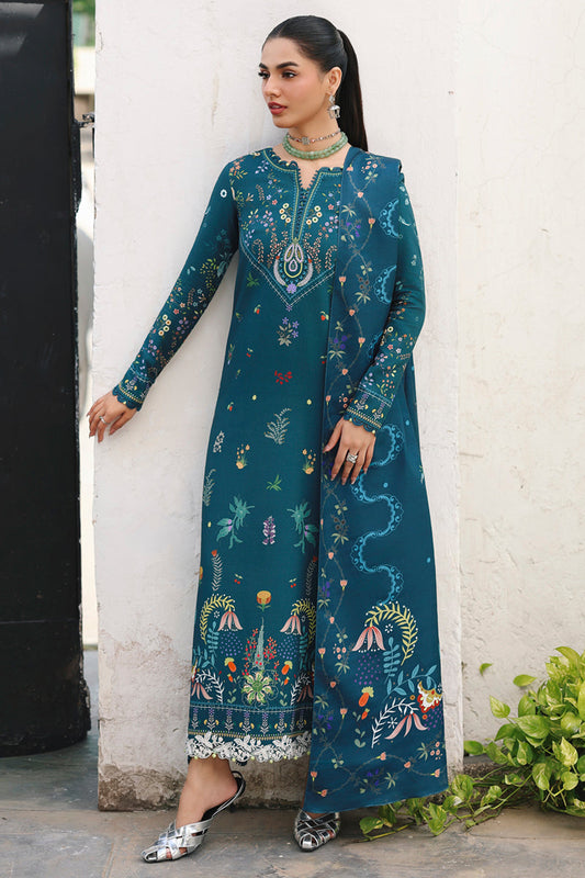Qalamkar | QPrints Winter 25 | QW-05 (B) AMIEL - Casual Dress - available at Maria Faisal in UK and USA.