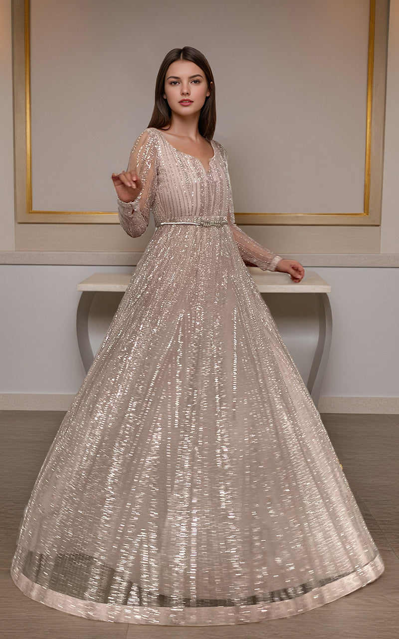 Threads and Motifs | Formal Dresses 25 | Net Embroidered Maxi - Ladies Clothes - Maria Faisal