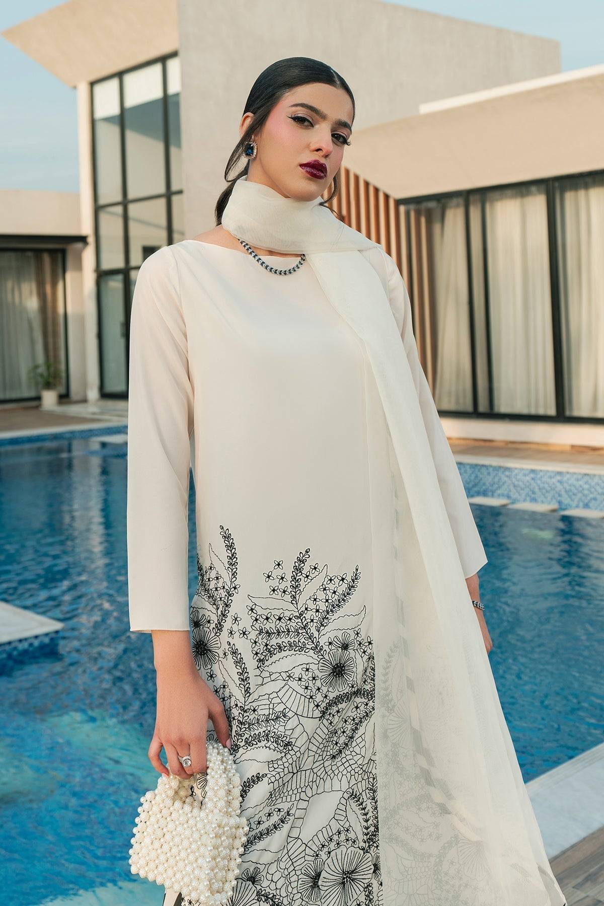 Fahad Hussayn | Lawn Banger | Monochrome Babe by Maria Faisal - Registered Vendor of : Erum Khan - type : Ladies Clothes - 100% original wedding dresses