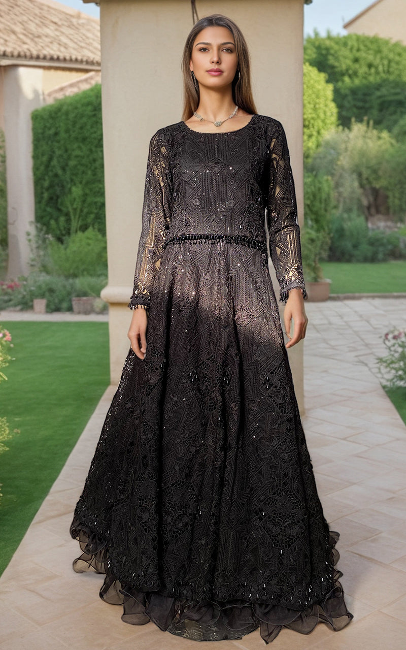 Threads and Motifs | Formal Dresses 25 | ORGANZA EMBROIDERED BLOUSE WITH EMBROIDERED LEHENGA - Ladies Clothes - Maria Faisal