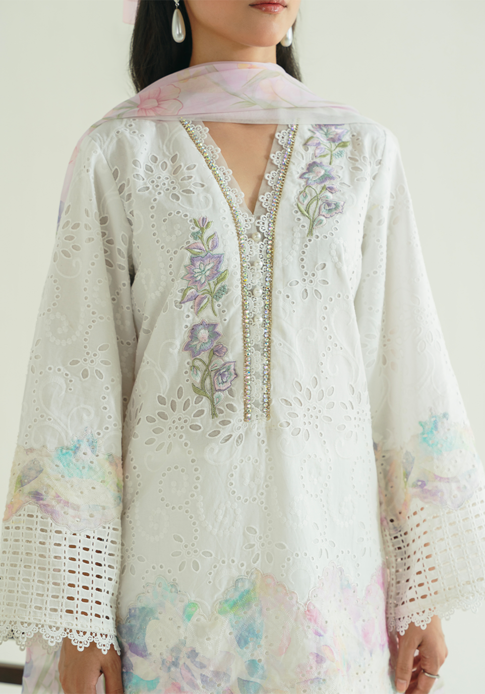 Zarqash | Whispers of Summer | FLORAL REVIERIE - Casual Dress - available at Maria Faisal in UK and USA.