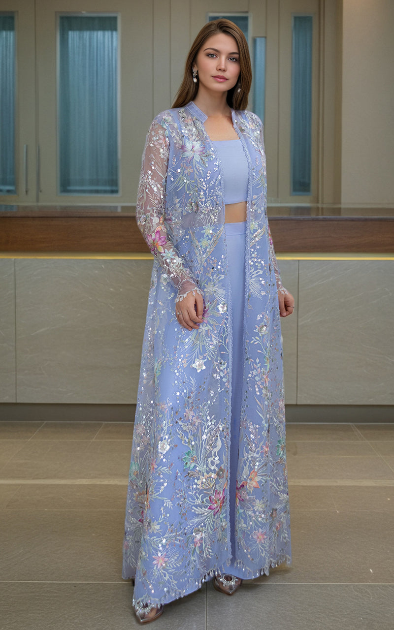 Threads and Motifs | Formal Dresses 25 | Net Embroidered Jacket - Ladies Clothes - Maria Faisal