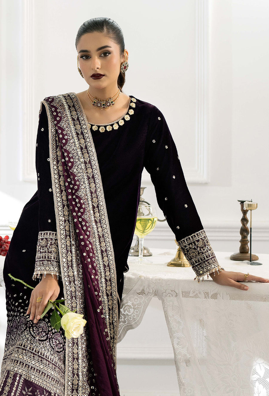 Adans Libas | Velvet 25 | VELVET 7780 - Formal Dress - available at Maria Faisal in UK and USA.