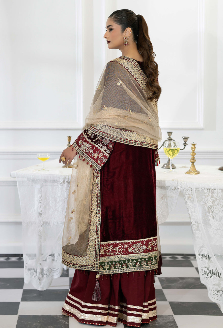 Adans Libas | Velvet 25 | VELVET 7781 - Formal Dress - available at Maria Faisal in UK and USA.