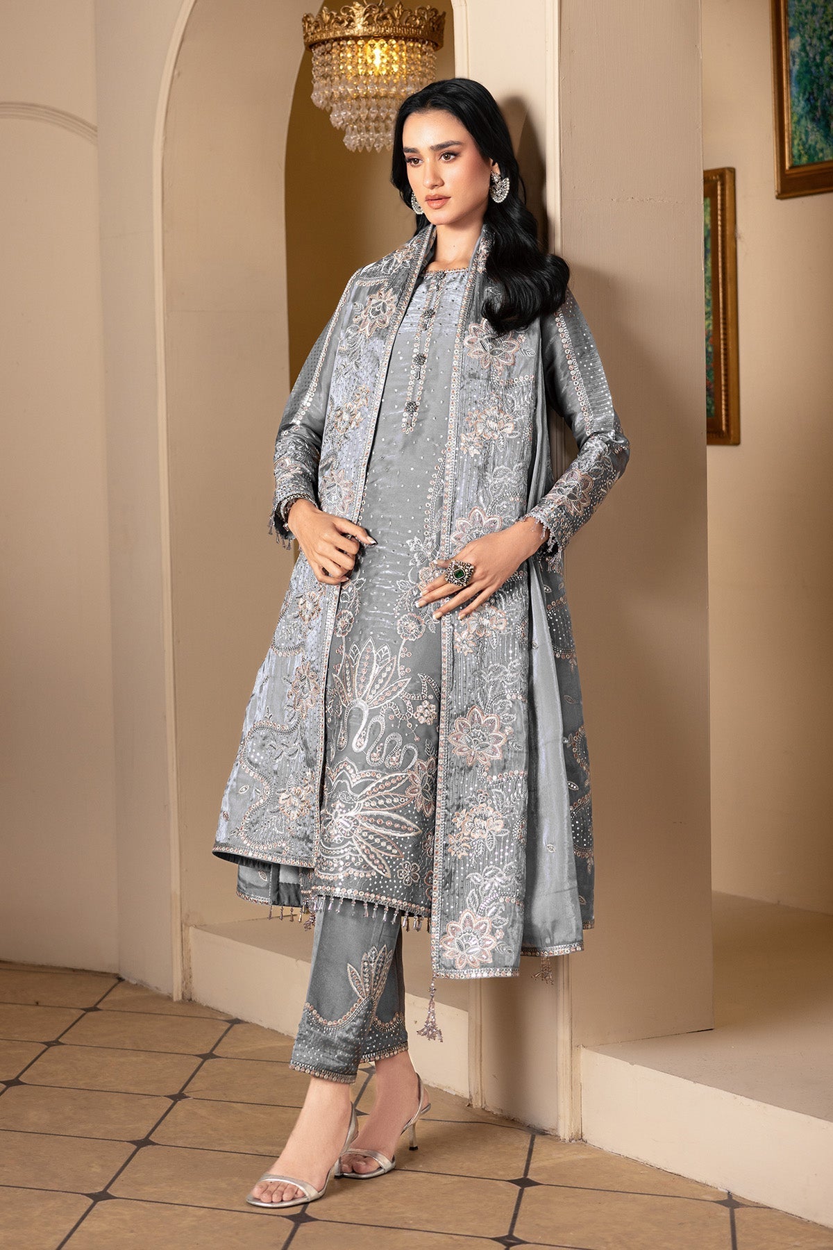 Alizeh | Aaina A Reflection of Elegance | AF-SS-2239-Kundan - Dress - available at Maria Faisal in UK and USA.