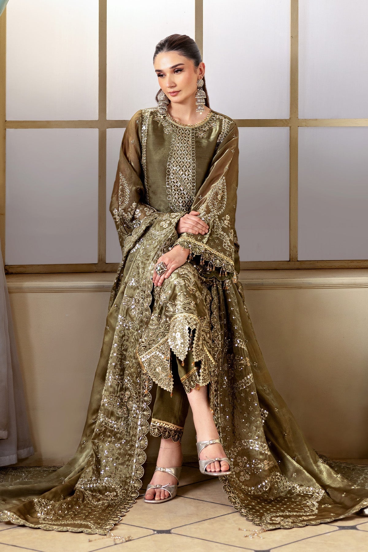 Alizeh | Aaina A Reflection of Elegance | AF-SS-2236-Hoorab - Dress - available at Maria Faisal in UK and USA.
