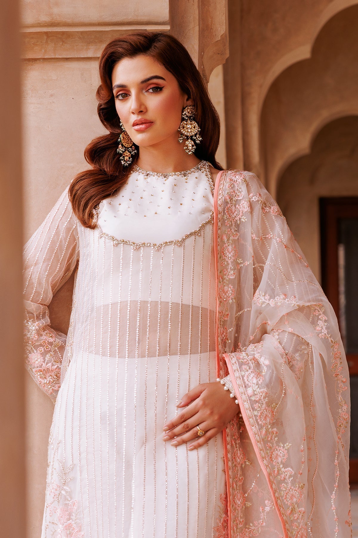 Mina Kashif | Shahbano Luxury Pret 24 | Faith - Designer Dress with Intricate embroidery and embellishments. Shop elegent wedding dress at Maria Faisal.