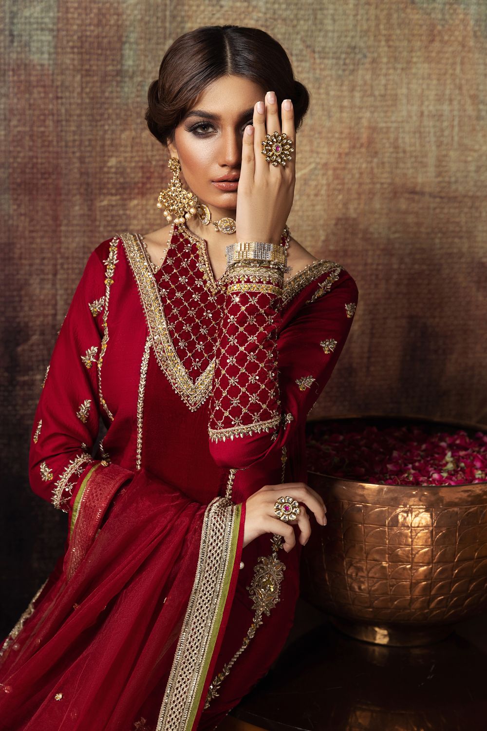 Erum Khan | Begham Jaan Bridal Formals | MALA - Designer Dress with Intricate embroidery and embellishments. Shop elegent wedding dress at Maria Faisal.