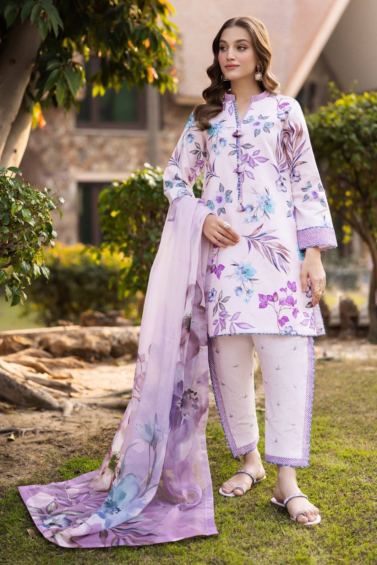 Alizeh | Sheen Lawn Prints 25 | AF-PL-6030-Fero by Maria Faisal - Registered Vendor of : Alizeh - type : Ladies Clothes - 100% original wedding dresses