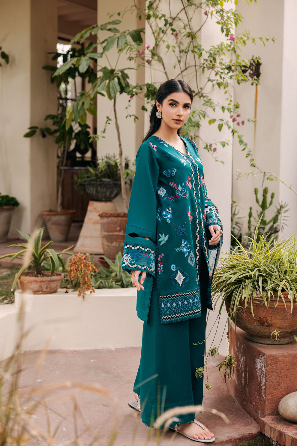 Florent | Festive Luxury Lawn 26 | FZF - 3B - Luxury Dress - available at Maria Faisal in UK and USA.