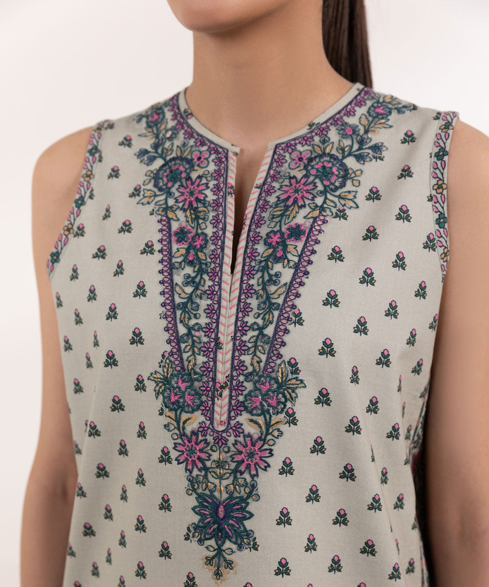 Sapphire | Intermix 2024 | Cambric Suit S-31 - Designer Dress with Intricate embroidery and embellishments. Shop elegent wedding dress at Maria Faisal.