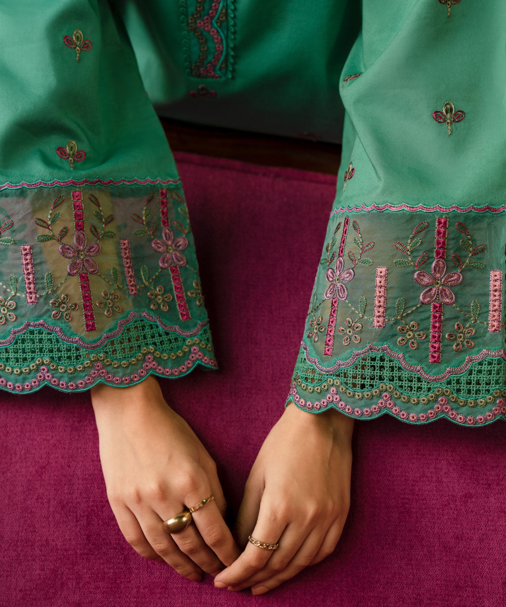 Sapphire | Intermix 2024 | Cambric Suit S-46 - Designer Dress with Intricate embroidery and embellishments. Shop elegent wedding dress at Maria Faisal.