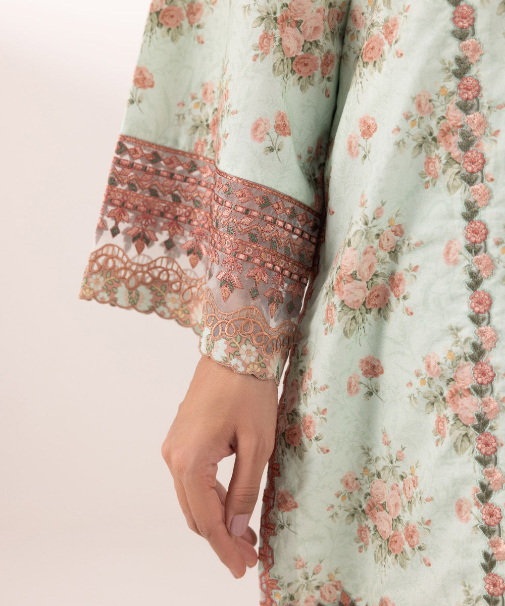 Sapphire | Intermix 2024 | Cambric Suit S-45 - Designer Dress with Intricate embroidery and embellishments. Shop elegent wedding dress at Maria Faisal.