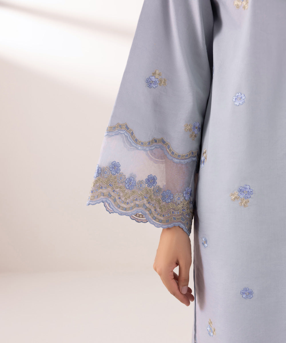 Sapphire | Intermix 2024 | Cambric Suit S-15 - Designer Dress with Intricate embroidery and embellishments. Shop elegent wedding dress at Maria Faisal.