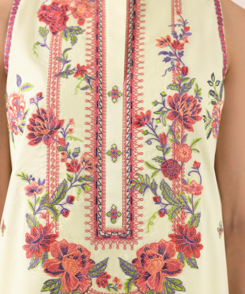 Sapphire | Intermix 2024 | Cambric Suit S-47 - Designer Dress with Intricate embroidery and embellishments. Shop elegent wedding dress at Maria Faisal.