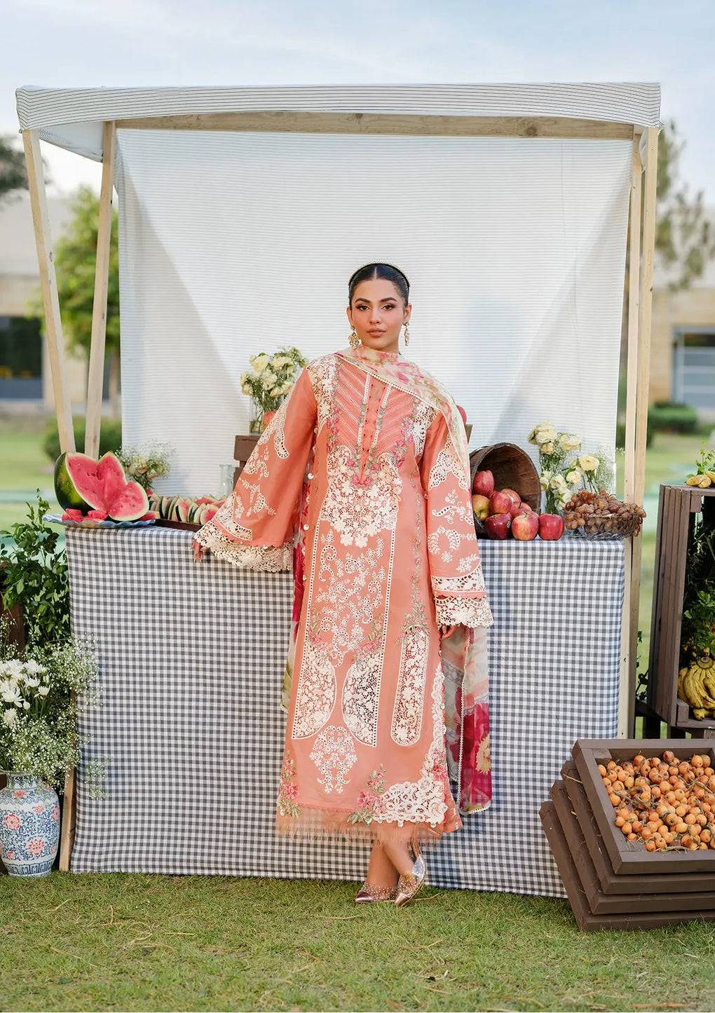 Elaf Premium | Luxury Lawn 25 | ELH-5A AUTUMN DREAM by Maria Faisal - Registered Vendor of : Elaf Premium - type : Ladies Clothes - 100% original wedding dresses