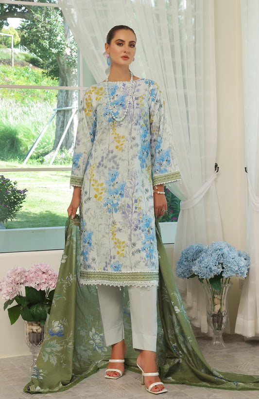 Alzohaib | Digital Printed Cambric | Colors Digital Cambric 3 Piece-CDC-25-10 - Ladies Clothes - Maria Faisal
