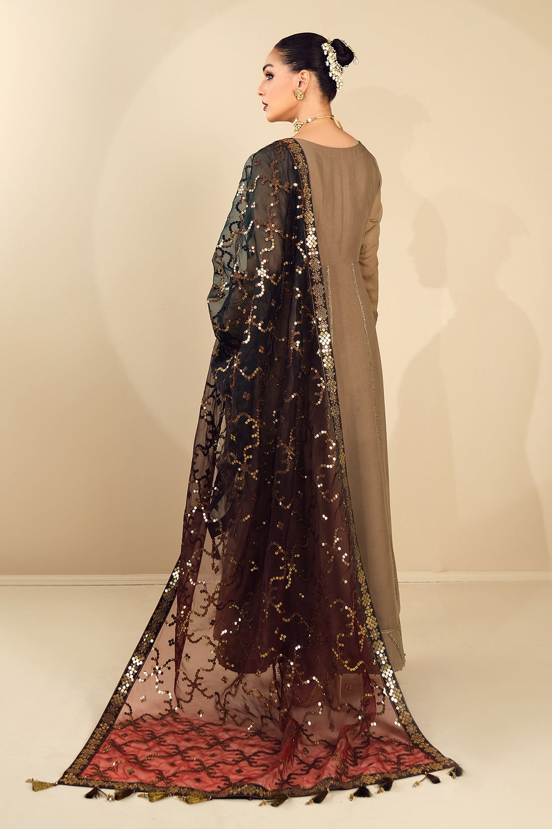 Alizeh | Formals Collection | Rose Beige Dress 3 piece - RTW1017