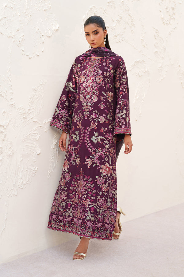 Baroque | Formals Collection | EMBROIDERED RAW SILK UF-4382 - Formal Dress - available at Maria Faisal in UK and USA.