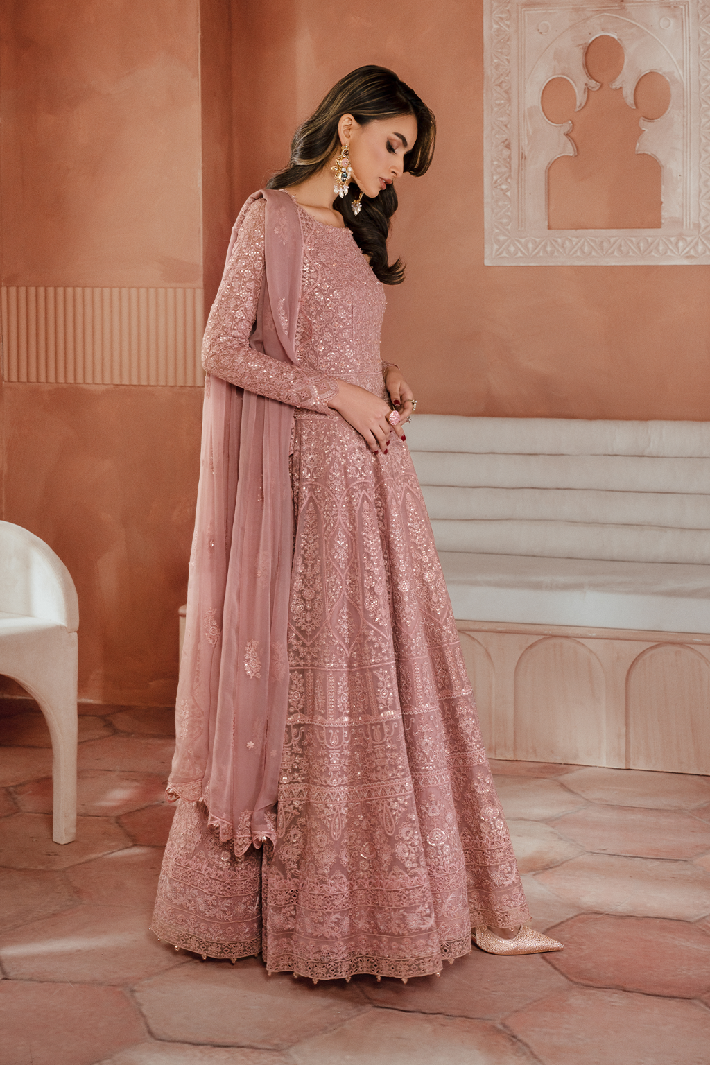 Iznik | Chiffon Kari | ICK-04 Embroidered Chiffon - Ladies Clothes - Maria Faisal